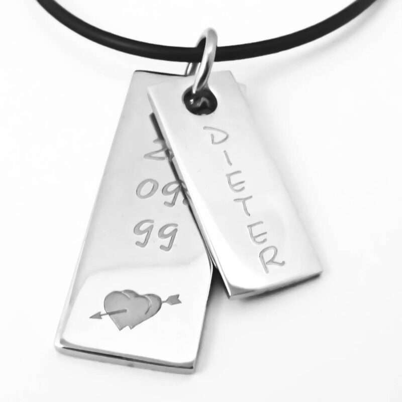 Bild von   anhaenger mit gravur doublejpg | Individuelle 🎁 persönliche 🎁 personalisierte Geschenke bedruckt ▪ bestickt ▪ graviert
