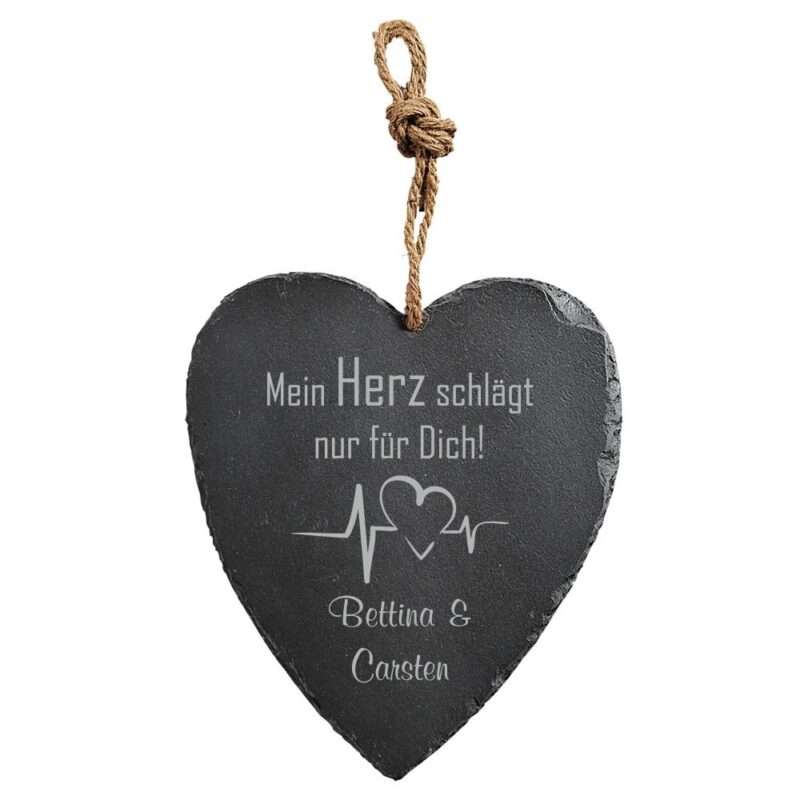 Bild von   herz schiefertafel mit gravurjpg | Individuelle 🎁 persönliche 🎁 personalisierte Geschenke bedruckt ▪ bestickt ▪ graviert