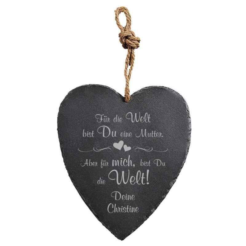 Bild von   herz schiefertafel mit gravurjpg | Individuelle 🎁 persönliche 🎁 personalisierte Geschenke bedruckt ▪ bestickt ▪ graviert