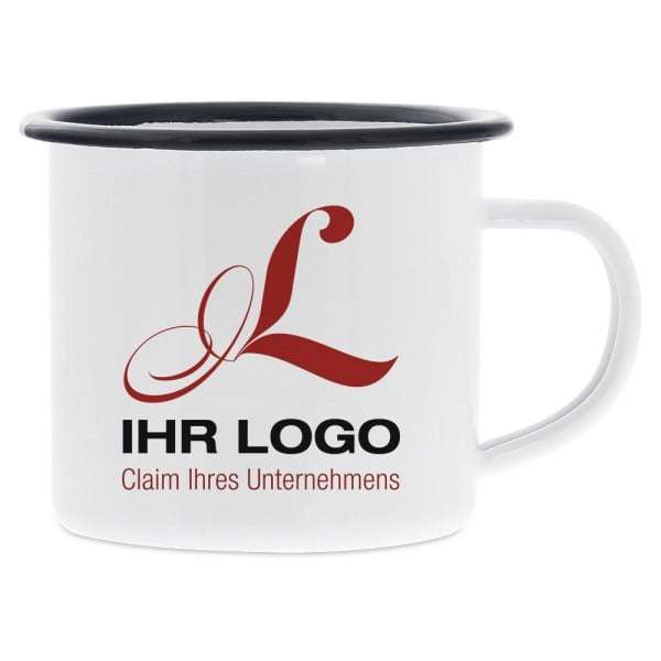 Bild von   emaille tasse rand schwarzjpg | Individuelle 🎁 persönliche 🎁 personalisierte Geschenke bedruckt ▪ bestickt ▪ graviert