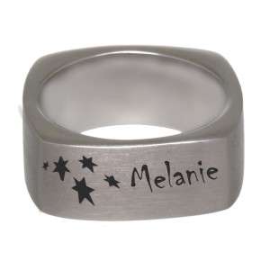 Bild von   viereckiger edelstahlring in jpg | Individuelle 🎁 persönliche 🎁 personalisierte Geschenke bedruckt ▪ bestickt ▪ graviert
