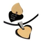 Bild von   doppelherz anhaenger aus pvd bjpg | Individuelle 🎁 persönliche 🎁 personalisierte Geschenke bedruckt ▪ bestickt ▪ graviert