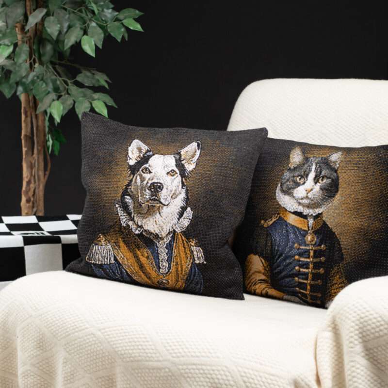 Bild von   haustier portrait kissen stricjpg | Individuelle 🎁 persönliche 🎁 personalisierte Geschenke bedruckt ▪ bestickt ▪ graviert