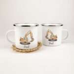 Bild von   emaille tasse baggerjpg | Individuelle 🎁 persönliche 🎁 personalisierte Geschenke bedruckt ▪ bestickt ▪ graviert