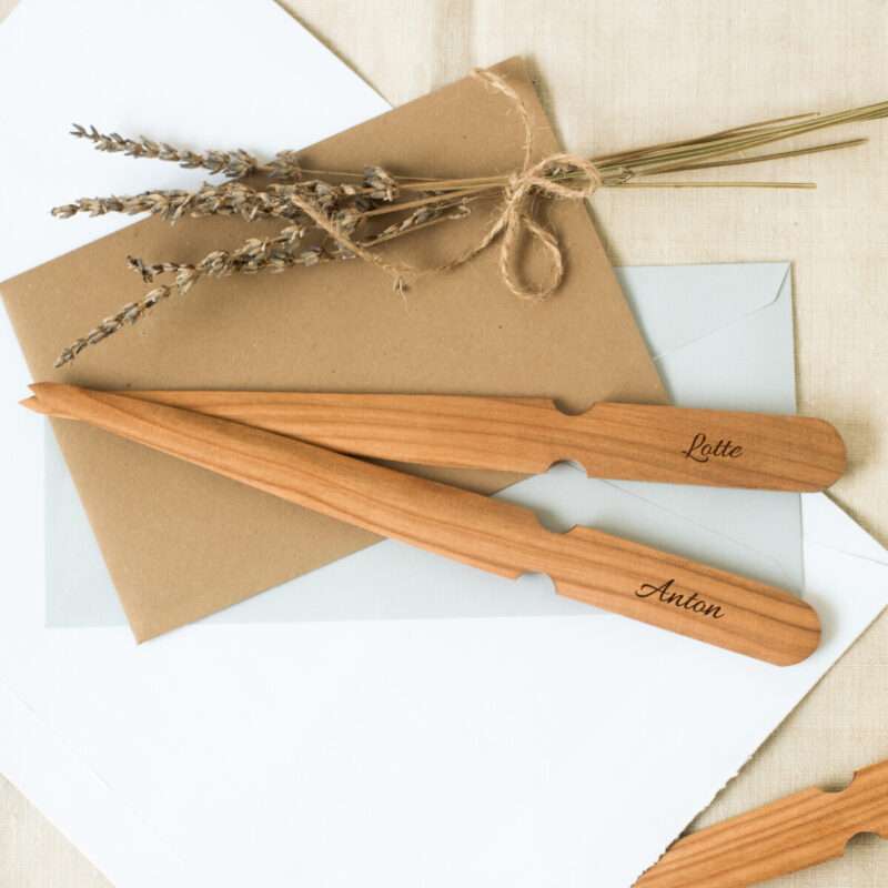 Bild von   briefoeffner kirschholz mit injpg | Individuelle 🎁 persönliche 🎁 personalisierte Geschenke bedruckt ▪ bestickt ▪ graviert