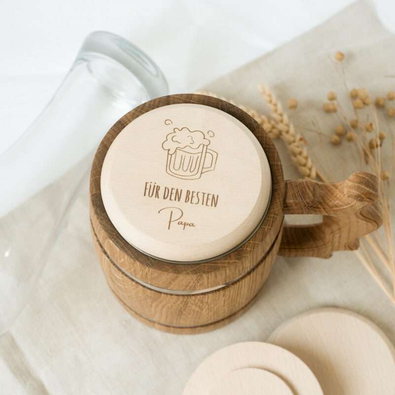 Bild von   bierglasdeckel buchenholz mitjpg | Individuelle 🎁 persönliche 🎁 personalisierte Geschenke bedruckt ▪ bestickt ▪ graviert