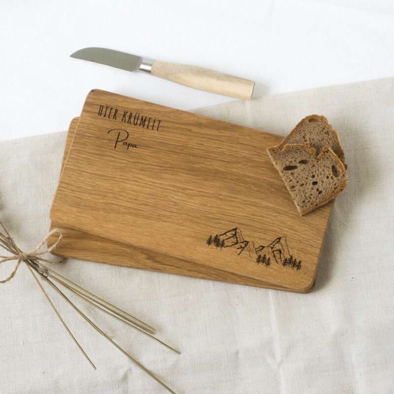 Bild von   fruehstuecksbrett eichenholz mjpg | Individuelle 🎁 persönliche 🎁 personalisierte Geschenke bedruckt ▪ bestickt ▪ graviert