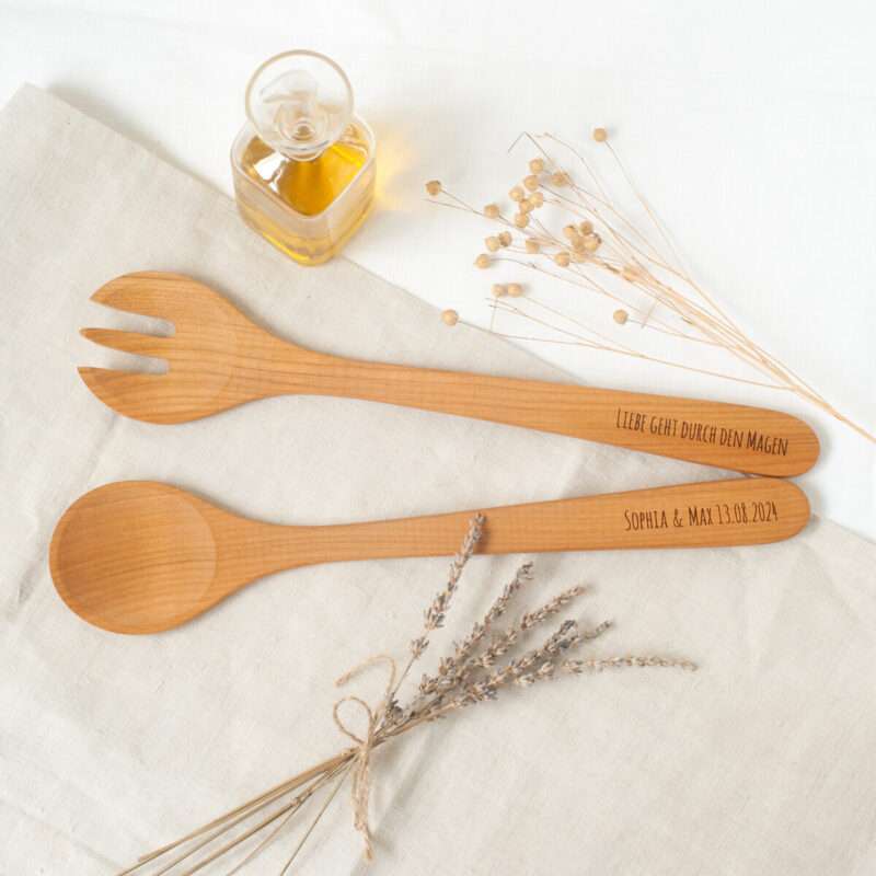Bild von   salatbesteck  teilig mit indijpg | Individuelle 🎁 persönliche 🎁 personalisierte Geschenke bedruckt ▪ bestickt ▪ graviert