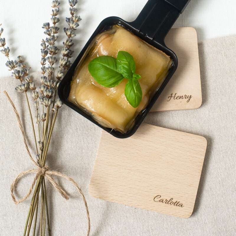 Bild von   raclette untersetzer buche mitjpg | Individuelle 🎁 persönliche 🎁 personalisierte Geschenke bedruckt ▪ bestickt ▪ graviert