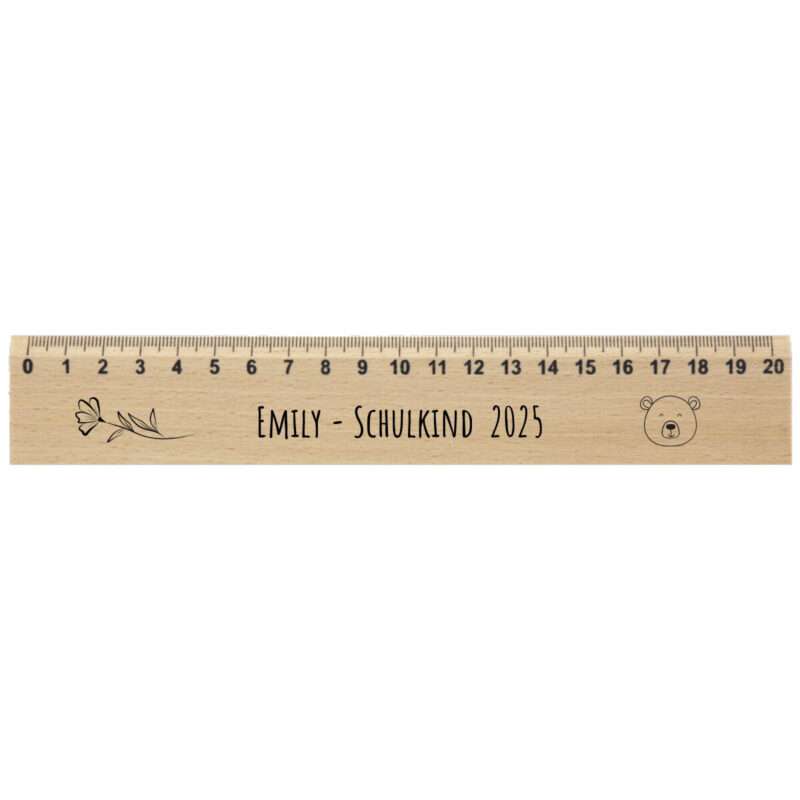Bild von   lineal buchenholz mit individujpg | Individuelle 🎁 persönliche 🎁 personalisierte Geschenke bedruckt ▪ bestickt ▪ graviert