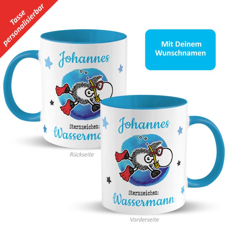 Bild von   tasse mit sternzeichen wassejpg | Individuelle 🎁 persönliche 🎁 personalisierte Geschenke bedruckt ▪ bestickt ▪ graviert
