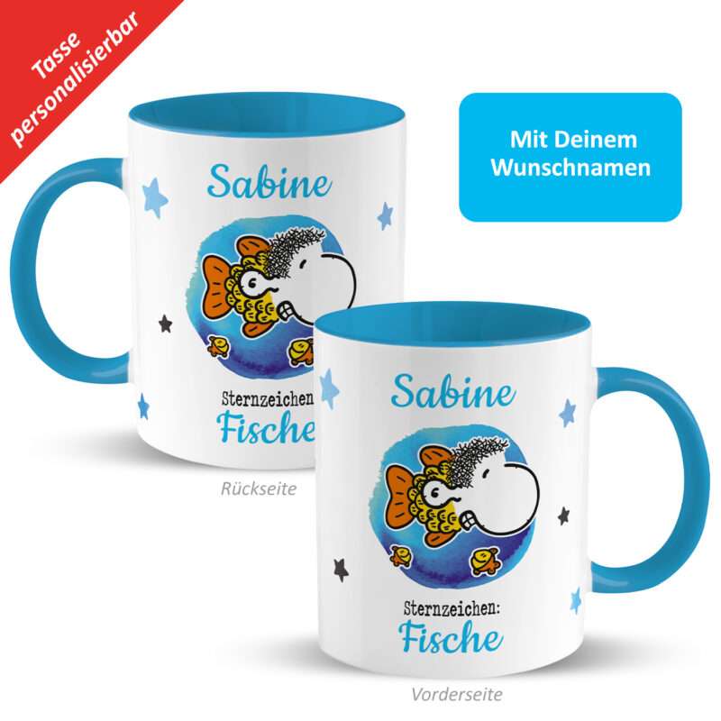 Bild von   tasse mit sternzeichen fischjpg | Individuelle 🎁 persönliche 🎁 personalisierte Geschenke bedruckt ▪ bestickt ▪ graviert