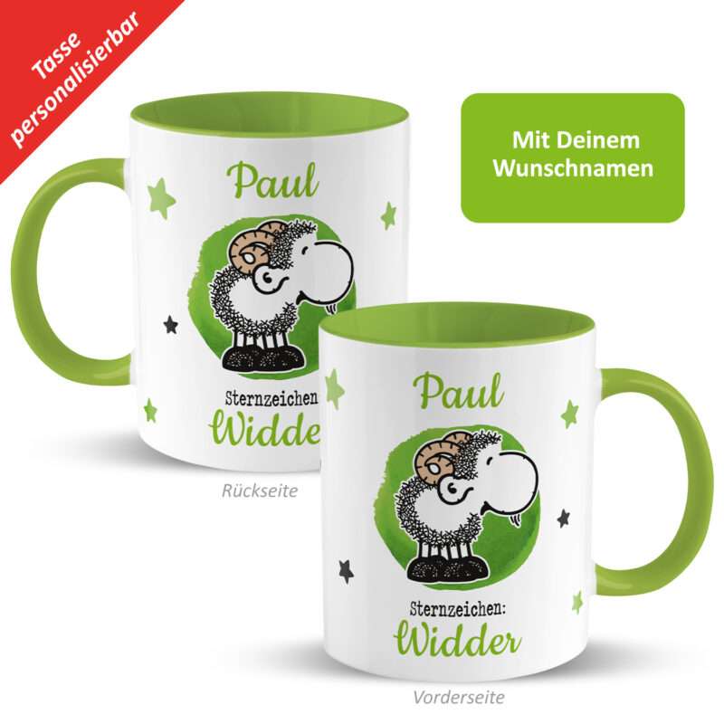 Bild von   tasse mit sternzeichen widdejpg | Individuelle 🎁 persönliche 🎁 personalisierte Geschenke bedruckt ▪ bestickt ▪ graviert