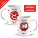 Bild von   tasse mit sternzeichen stierjpg | Individuelle 🎁 persönliche 🎁 personalisierte Geschenke bedruckt ▪ bestickt ▪ graviert
