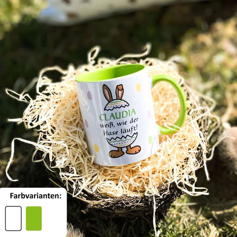 Bild von   tasse fuer ostern weissjpg | Individuelle 🎁 persönliche 🎁 personalisierte Geschenke bedruckt ▪ bestickt ▪ graviert