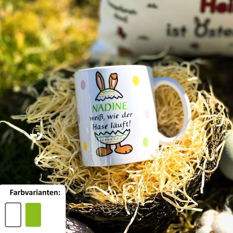Bild von   tasse fuer ostern weissjpg | Individuelle 🎁 persönliche 🎁 personalisierte Geschenke bedruckt ▪ bestickt ▪ graviert