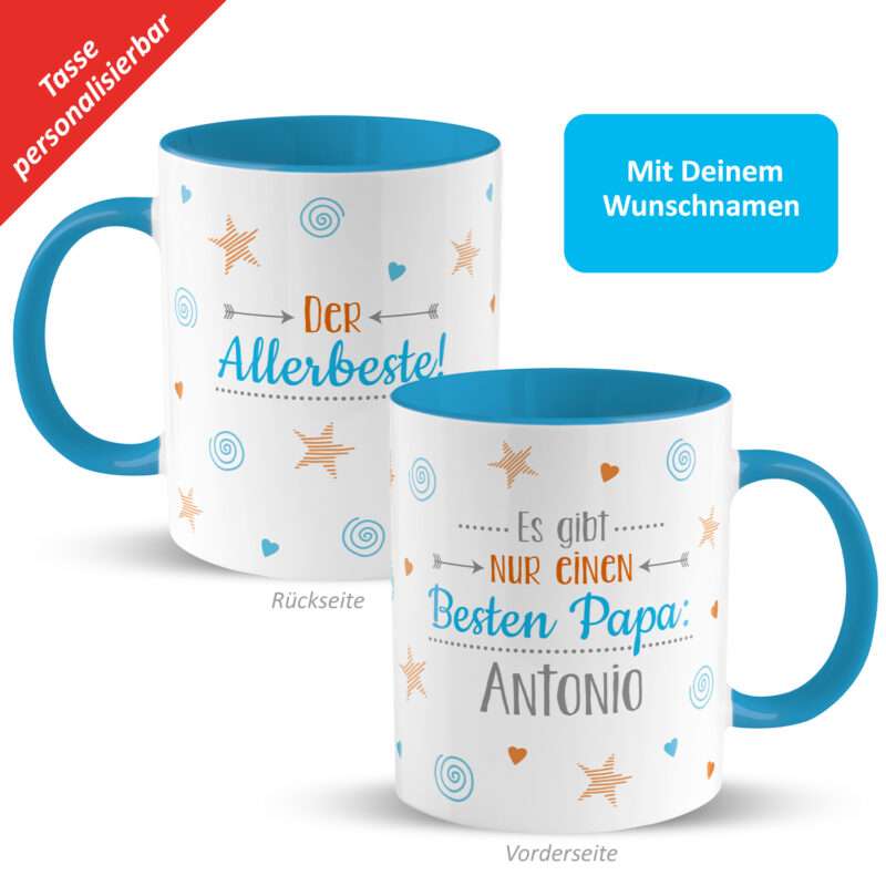 Bild von   tasse der allerbeste papajpg | Individuelle 🎁 persönliche 🎁 personalisierte Geschenke bedruckt ▪ bestickt ▪ graviert