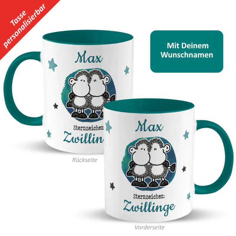 Bild von   tasse mit sternzeichen zwilljpg | Individuelle 🎁 persönliche 🎁 personalisierte Geschenke bedruckt ▪ bestickt ▪ graviert