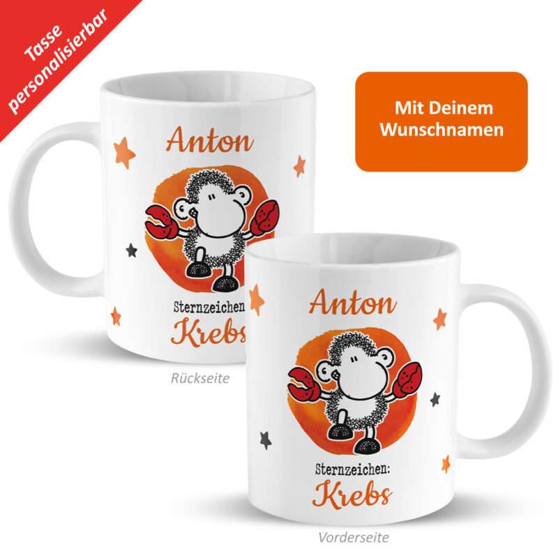 Bild von   tasse mit sternzeichen krebsjpg | Individuelle 🎁 persönliche 🎁 personalisierte Geschenke bedruckt ▪ bestickt ▪ graviert