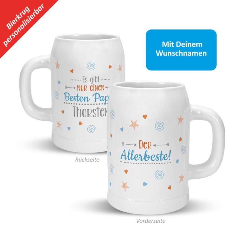 Bild von   bierkrug es gibt nur einen bjpg | Individuelle 🎁 persönliche 🎁 personalisierte Geschenke bedruckt ▪ bestickt ▪ graviert