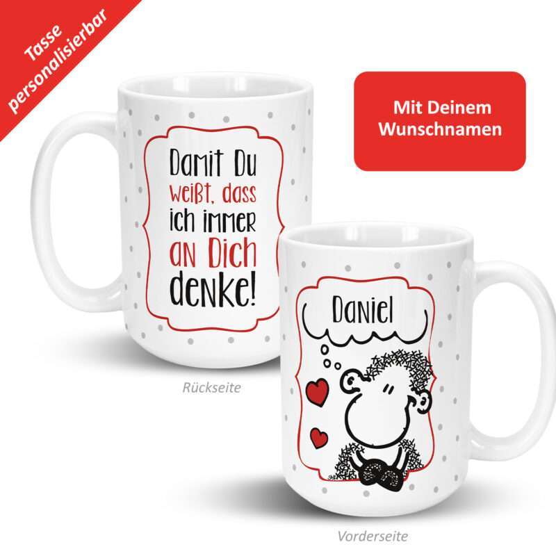 Bild von   xl tasse fuer verliebte damijpg | Individuelle 🎁 persönliche 🎁 personalisierte Geschenke bedruckt ▪ bestickt ▪ graviert