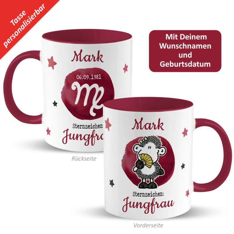 Bild von   tasse mit sternzeichen jungfjpg | Individuelle 🎁 persönliche 🎁 personalisierte Geschenke bedruckt ▪ bestickt ▪ graviert