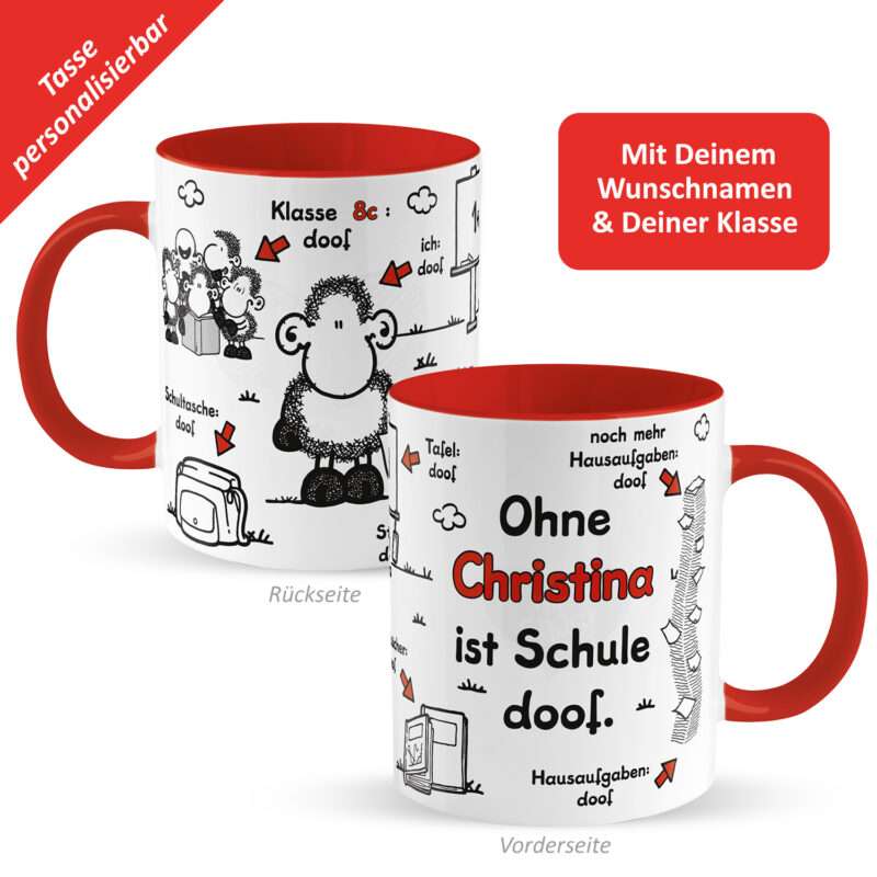 Bild von   tasse zum schulanfang ohnejpg | Individuelle 🎁 persönliche 🎁 personalisierte Geschenke bedruckt ▪ bestickt ▪ graviert