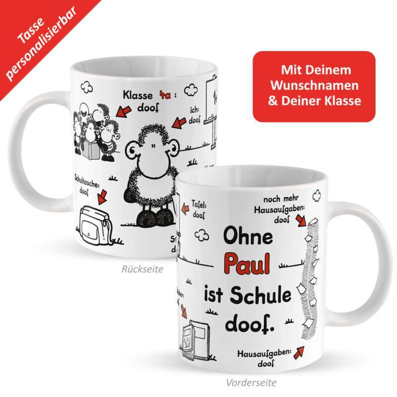 Bild von   tasse zum schulanfang ohnejpg | Individuelle 🎁 persönliche 🎁 personalisierte Geschenke bedruckt ▪ bestickt ▪ graviert