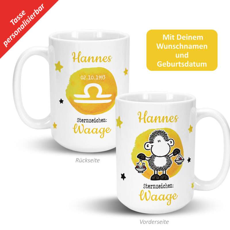 Bild von   xl tasse mit sternzeichen wajpg | Individuelle 🎁 persönliche 🎁 personalisierte Geschenke bedruckt ▪ bestickt ▪ graviert