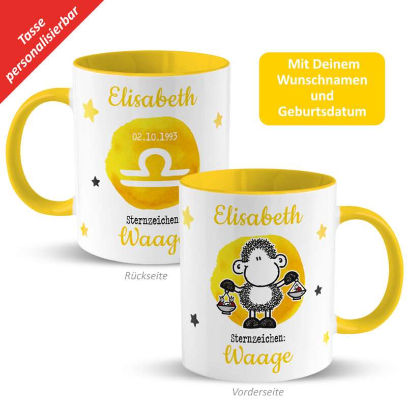 Bild von   tasse mit sternzeichen waagejpg | Individuelle 🎁 persönliche 🎁 personalisierte Geschenke bedruckt ▪ bestickt ▪ graviert