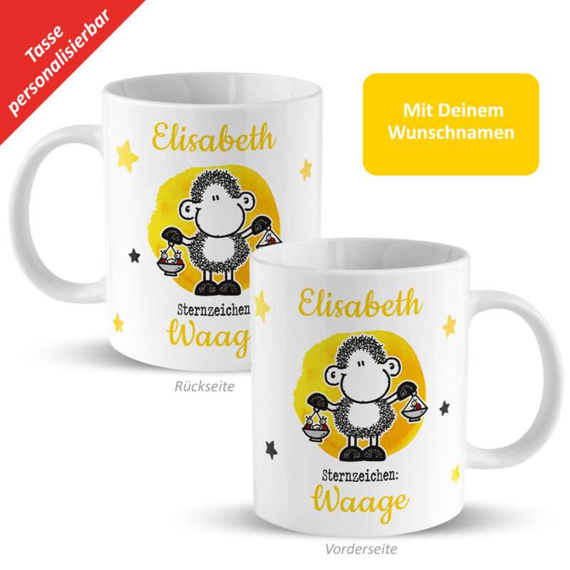 Bild von   tasse mit sternzeichen waagejpg | Individuelle 🎁 persönliche 🎁 personalisierte Geschenke bedruckt ▪ bestickt ▪ graviert