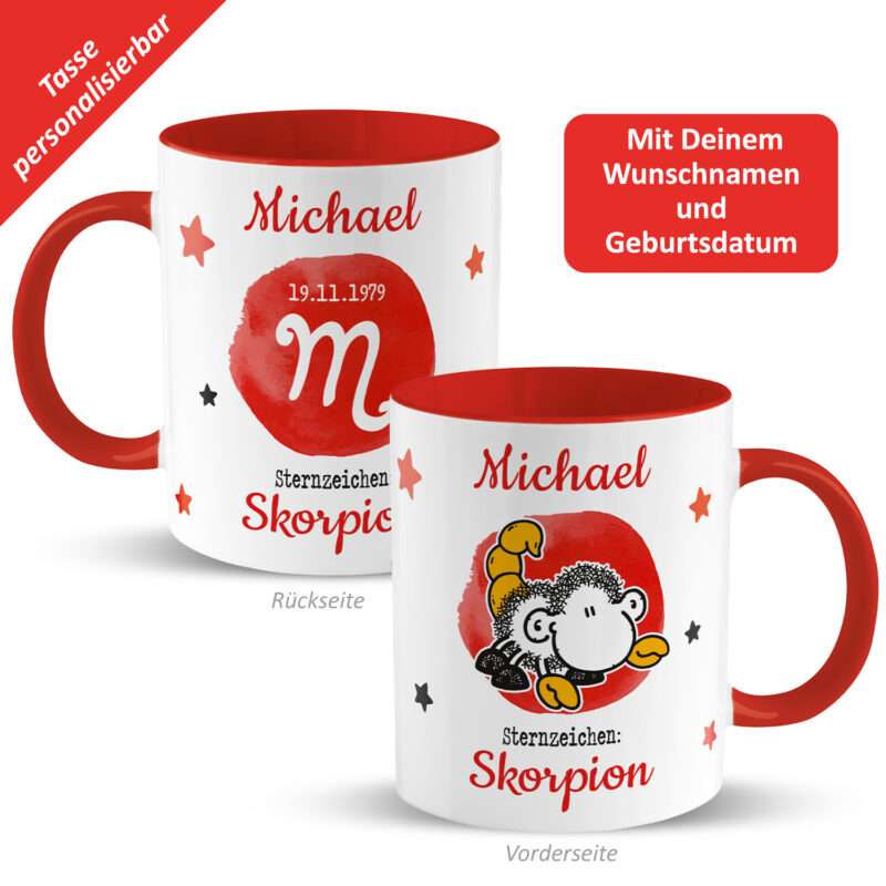 Bild von   tasse mit sternzeichen skorpjpg | Individuelle 🎁 persönliche 🎁 personalisierte Geschenke bedruckt ▪ bestickt ▪ graviert