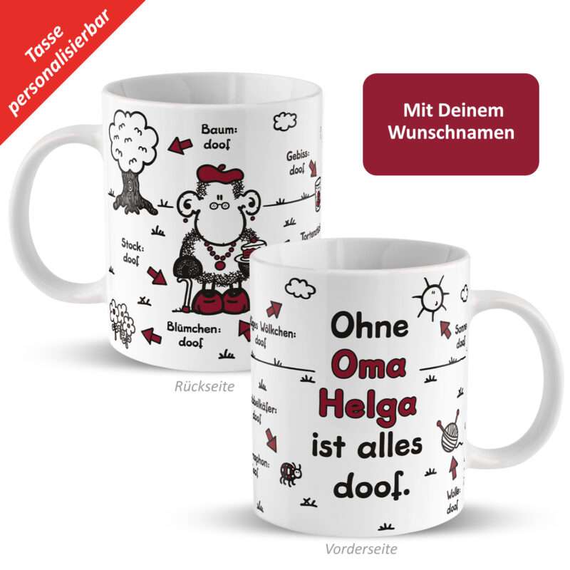Bild von   tasse ohne oma ist allesjpg | Individuelle 🎁 persönliche 🎁 personalisierte Geschenke bedruckt ▪ bestickt ▪ graviert