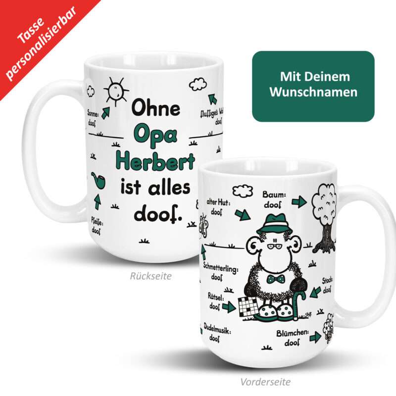 Bild von   xl tasse ohne opa ist aljpg | Individuelle 🎁 persönliche 🎁 personalisierte Geschenke bedruckt ▪ bestickt ▪ graviert