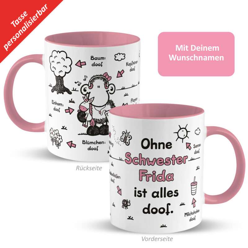 Bild von   tasse ohne schwester istjpg | Individuelle 🎁 persönliche 🎁 personalisierte Geschenke bedruckt ▪ bestickt ▪ graviert