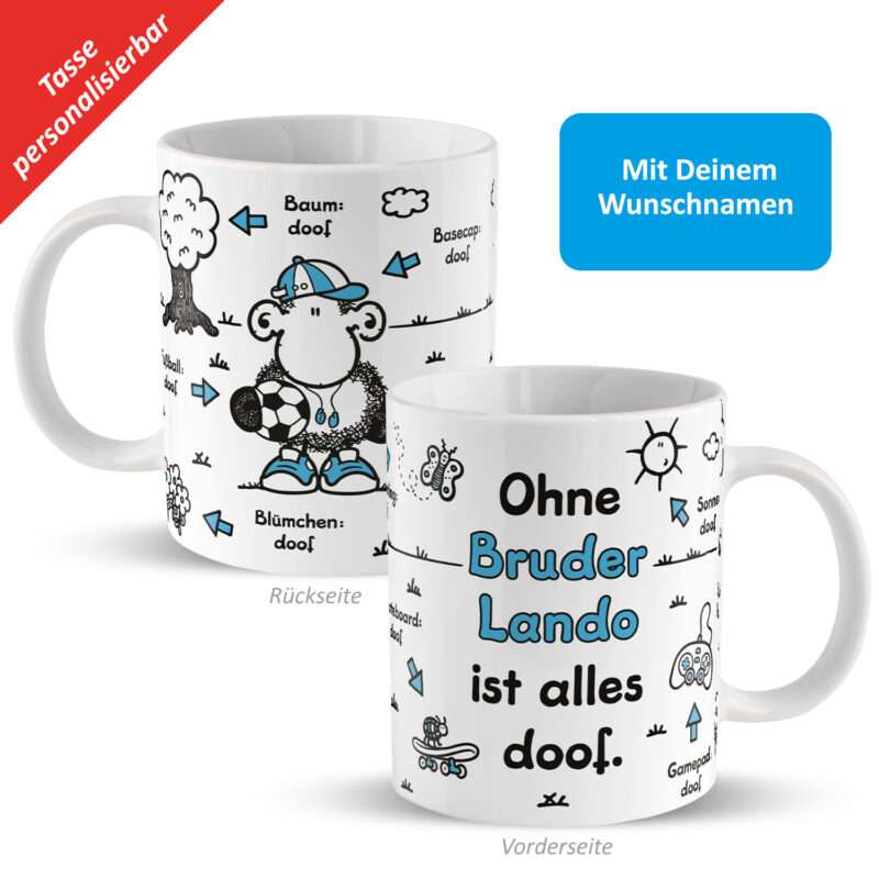 Bild von   tasse ohne bruder ist aljpg | Individuelle 🎁 persönliche 🎁 personalisierte Geschenke bedruckt ▪ bestickt ▪ graviert
