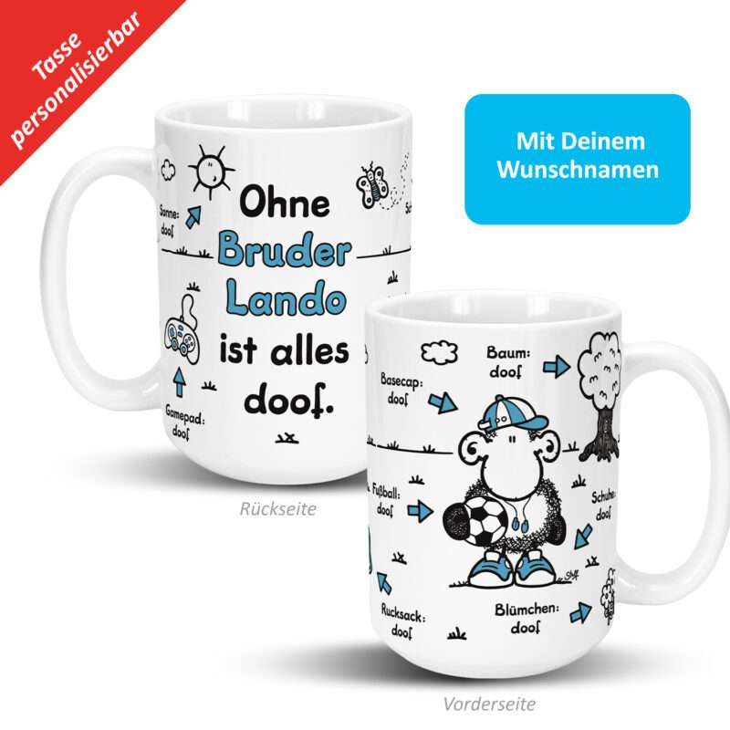 Bild von   xl tasse ohne bruder istjpg | Individuelle 🎁 persönliche 🎁 personalisierte Geschenke bedruckt ▪ bestickt ▪ graviert