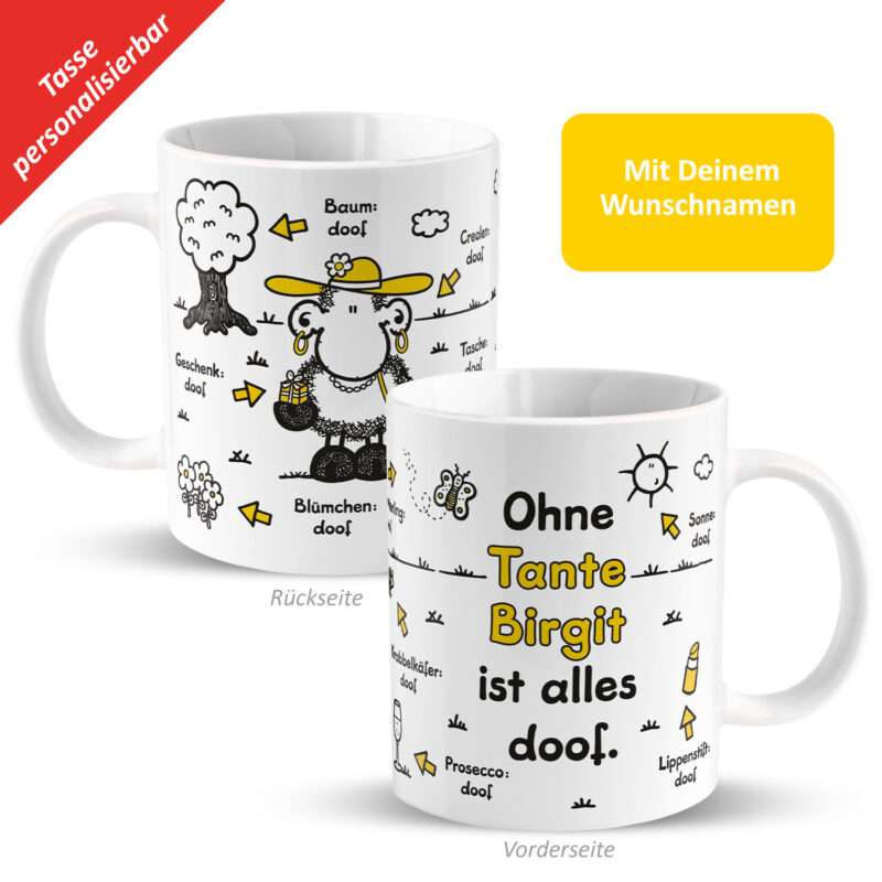 Bild von   tasse ohne tante ist alljpg | Individuelle 🎁 persönliche 🎁 personalisierte Geschenke bedruckt ▪ bestickt ▪ graviert