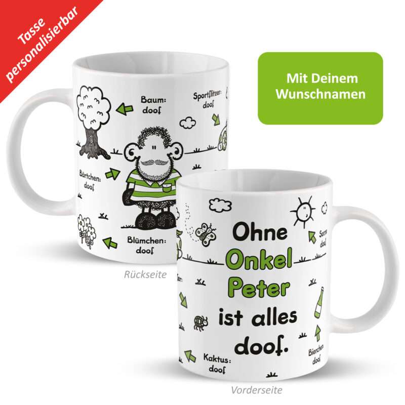 Bild von   tasse ohne onkel ist alljpg | Individuelle 🎁 persönliche 🎁 personalisierte Geschenke bedruckt ▪ bestickt ▪ graviert