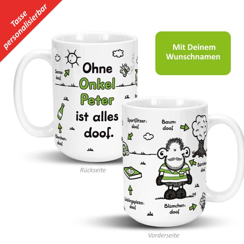 Bild von   xl tasse ohne onkel istjpg | Individuelle 🎁 persönliche 🎁 personalisierte Geschenke bedruckt ▪ bestickt ▪ graviert