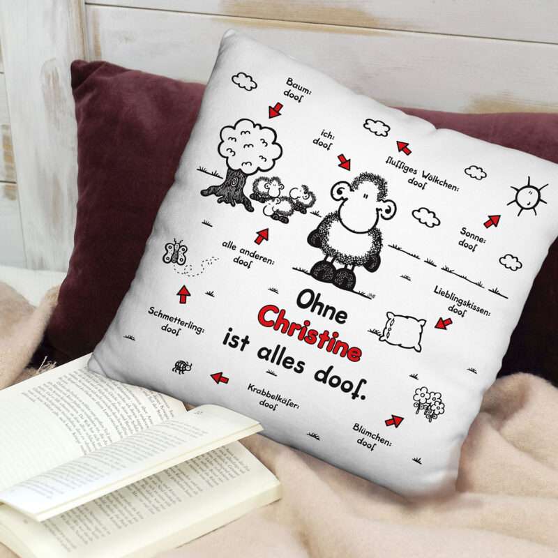 Bild von   kissen ohne ist alles dojpg | Individuelle 🎁 persönliche 🎁 personalisierte Geschenke bedruckt ▪ bestickt ▪ graviert