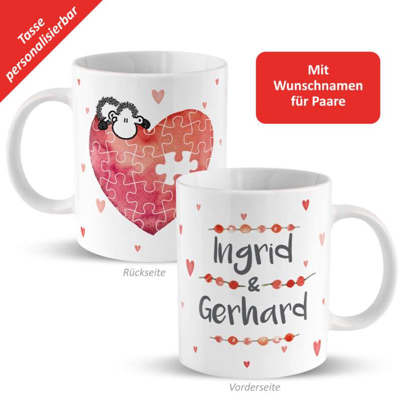 Bild von   tasse fuer paare puzzle mijpg | Individuelle 🎁 persönliche 🎁 personalisierte Geschenke bedruckt ▪ bestickt ▪ graviert