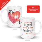 Bild von   xl tasse fuer paare puzzlejpg | Individuelle 🎁 persönliche 🎁 personalisierte Geschenke bedruckt ▪ bestickt ▪ graviert