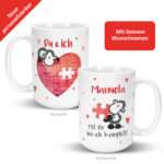 Bild von   xl tasse fuer verliebte mitjpg | Individuelle 🎁 persönliche 🎁 personalisierte Geschenke bedruckt ▪ bestickt ▪ graviert
