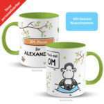 Bild von   tasse mach mal om om pausejpg | Individuelle 🎁 persönliche 🎁 personalisierte Geschenke bedruckt ▪ bestickt ▪ graviert