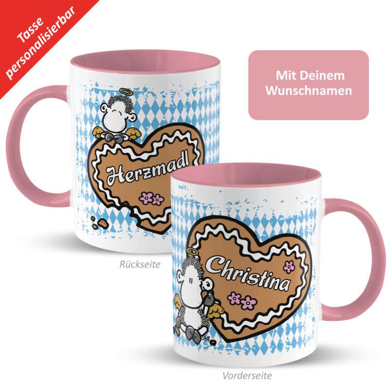 Bild von   tasse herzmadl mit wunjpg | Individuelle 🎁 persönliche 🎁 personalisierte Geschenke bedruckt ▪ bestickt ▪ graviert