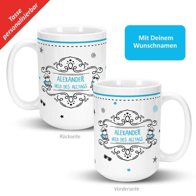 Bild von   xl tasse aheld des alltags aejpg | Individuelle 🎁 persönliche 🎁 personalisierte Geschenke bedruckt ▪ bestickt ▪ graviert