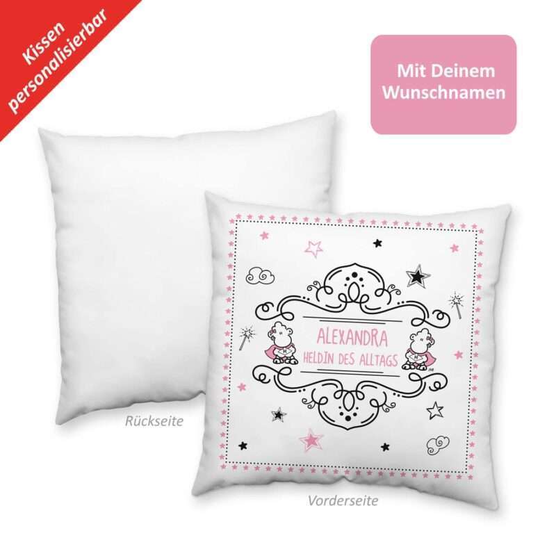 Bild von   kissen aheldin des alltags aejpg | Individuelle 🎁 persönliche 🎁 personalisierte Geschenke bedruckt ▪ bestickt ▪ graviert