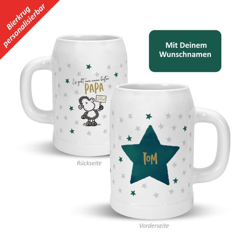Bild von   bierkrug es gibt nur einen bjpg | Individuelle 🎁 persönliche 🎁 personalisierte Geschenke bedruckt ▪ bestickt ▪ graviert