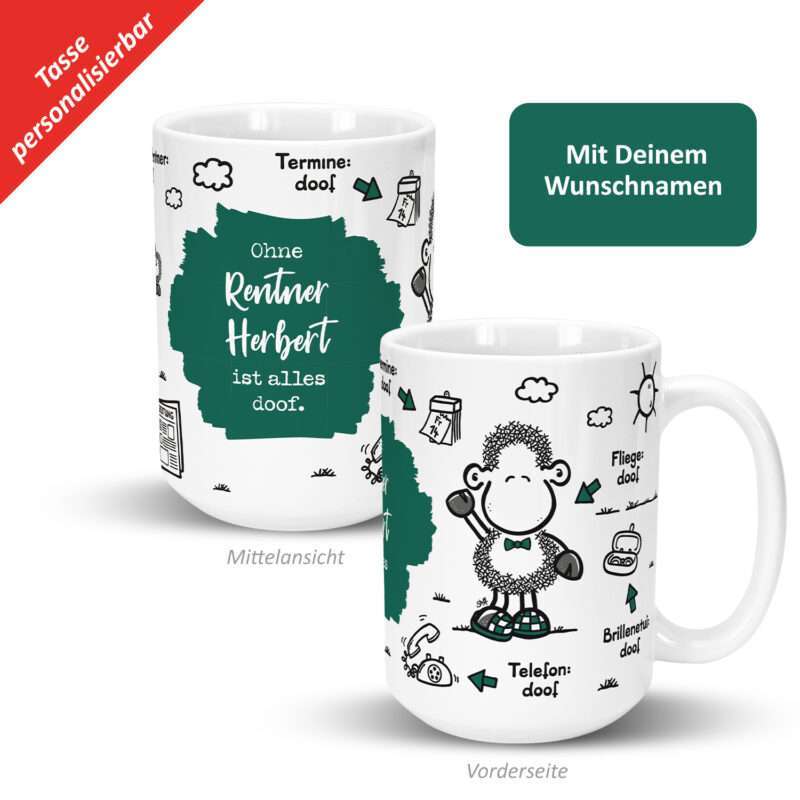 Bild von   xl tasse ohne rentner isjpg | Individuelle 🎁 persönliche 🎁 personalisierte Geschenke bedruckt ▪ bestickt ▪ graviert